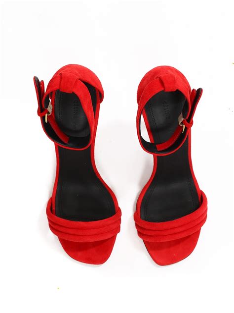 celine red suede ankle strap sandals|celine shoes for women.